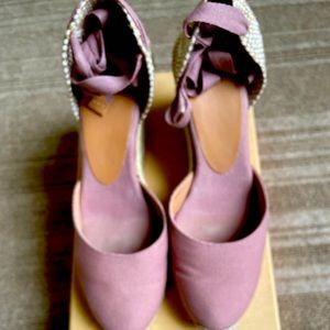 Costaner women wedge shoes espadrilles in color dusty pink size 38